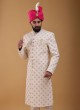 Wedding Wear Groom Wear Sherwani In Cream Color